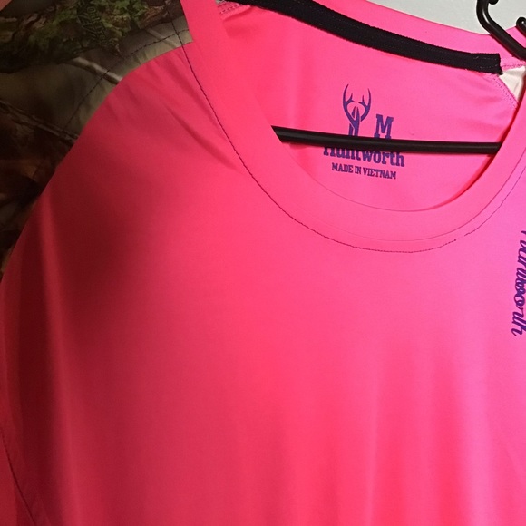 Huntworth Pink & Camo Hunting Athletic Shirt - Picture 4 of 8